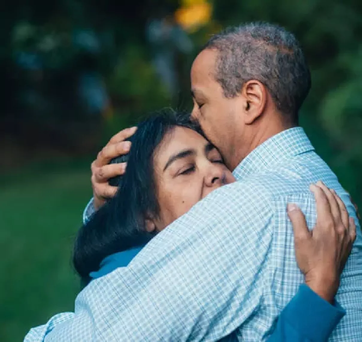 man holding a woman