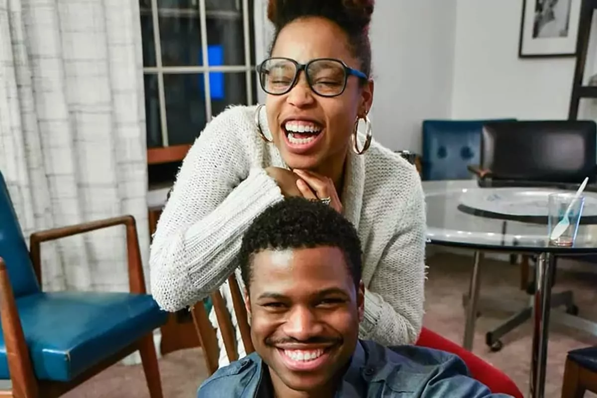couple laughing
