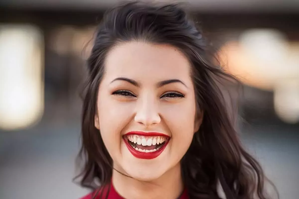 woman smiling